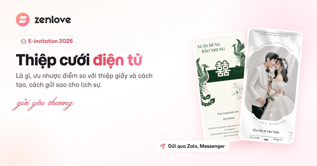 Thiệp cưới điện tử là gì? Ưu nhược điểm và cách tạo 2026