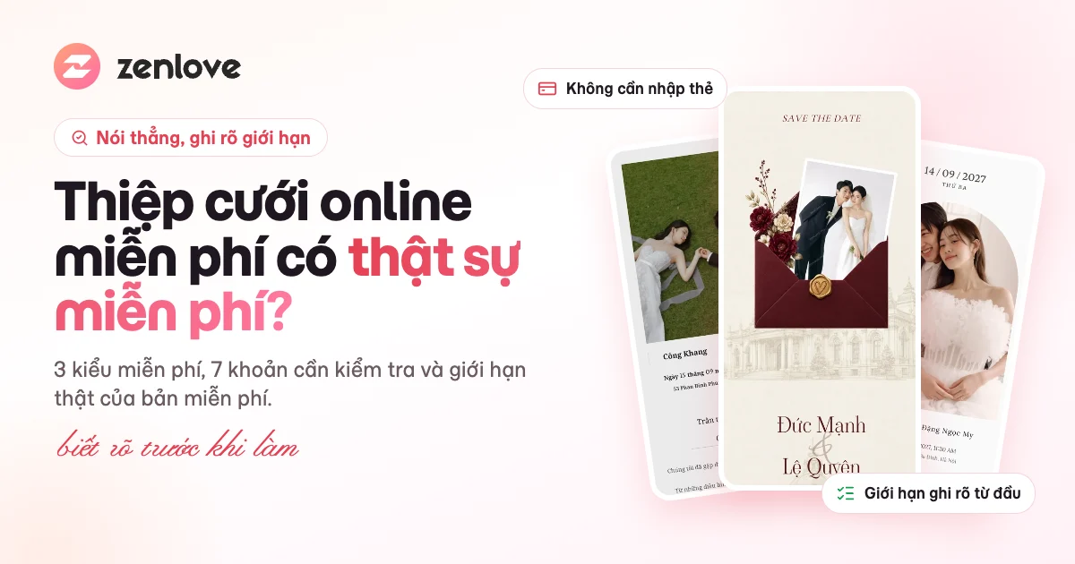 Thiệp cưới online miễn phí có thật sự miễn phí: những điều cần kiểm tra trước khi làm thiệp