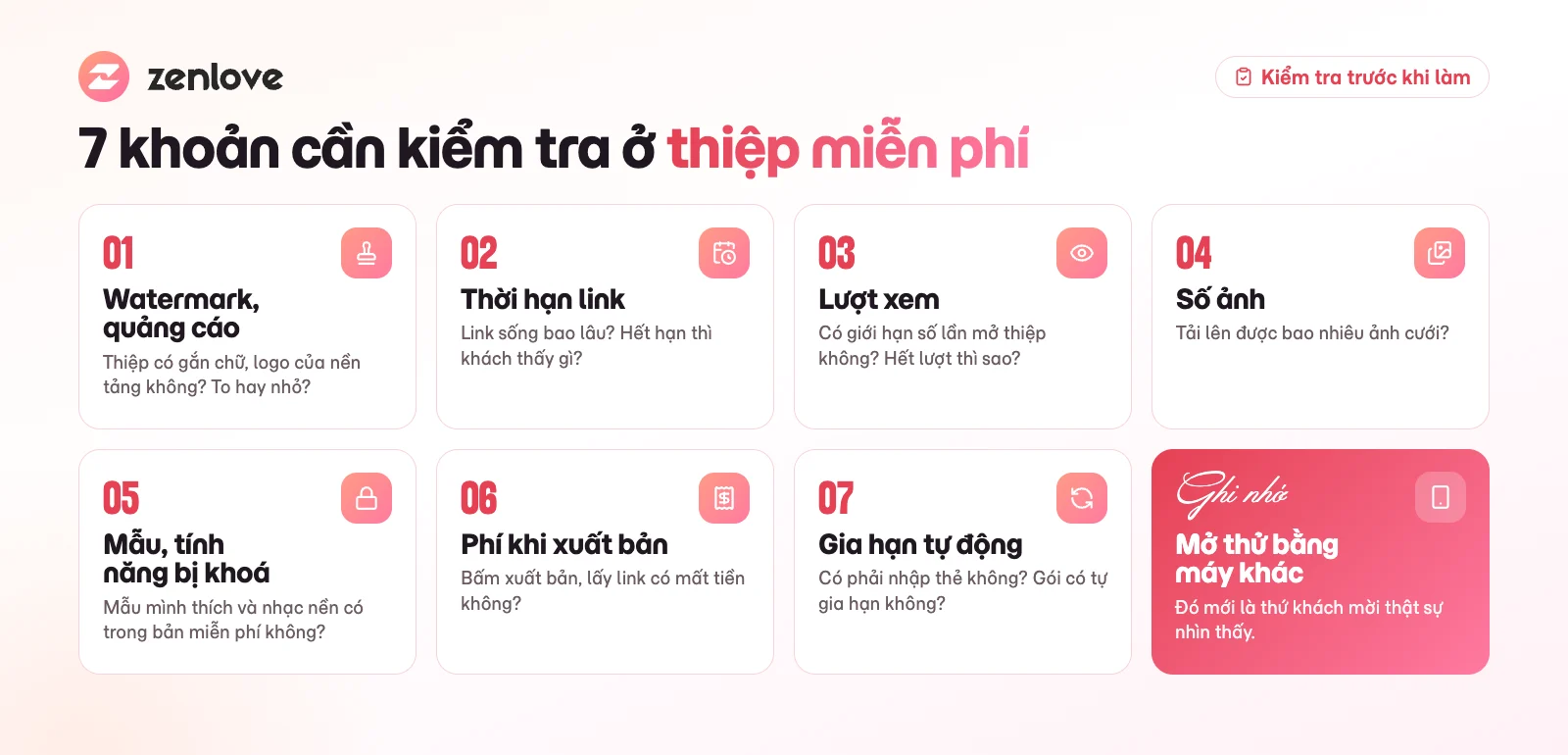 7 khoản cần kiểm tra trước khi làm thiệp cưới online miễn phí