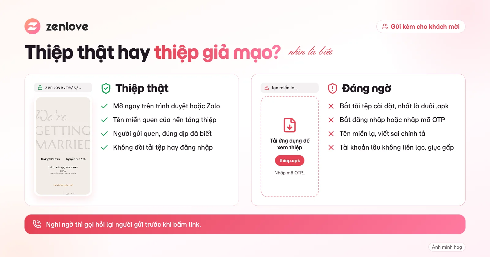 Cách nhận biết thiệp cưới online thật và thiệp giả mạo lừa đảo