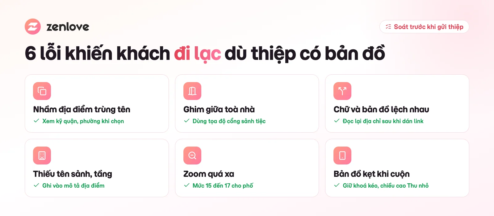 Các lỗi thường gặp khi chèn bản đồ chỉ đường vào thiệp cưới online và cách tránh