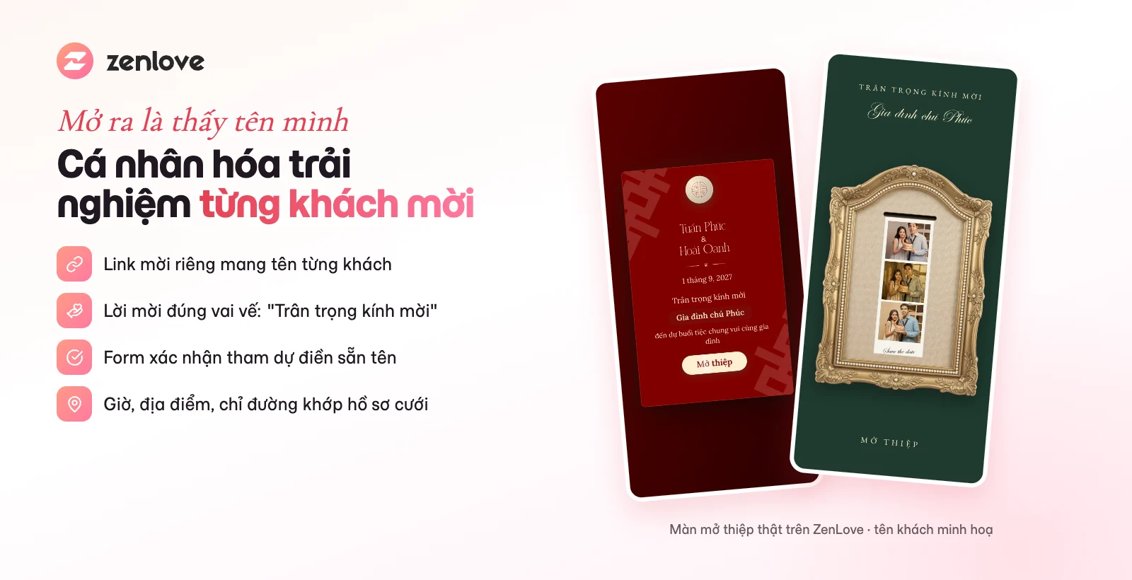 Thiệp cưới online cá nhân hóa từng khách mời: link riêng, lời mời đúng vai vế, xác nhận tham dự điền sẵn tên