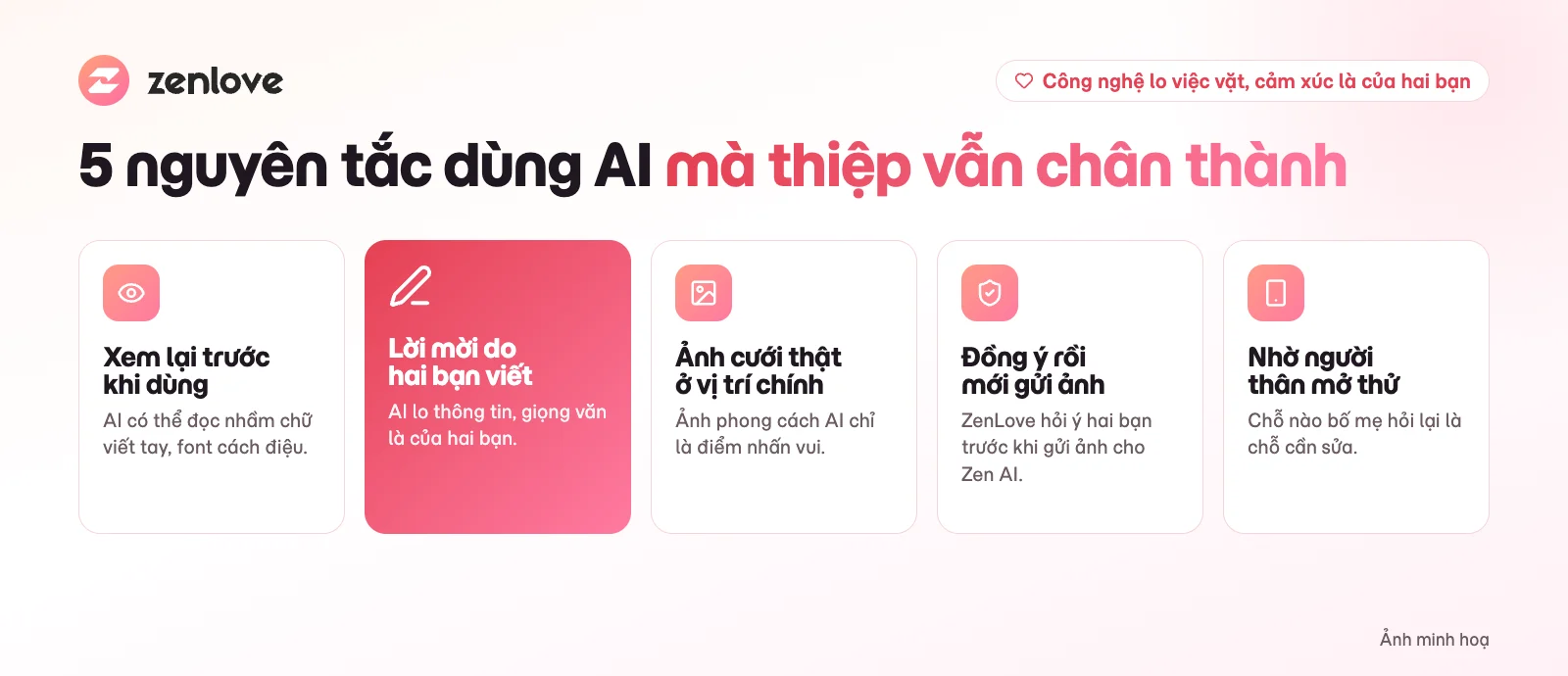 Nguyên tắc dùng AI khi làm thiệp cưới online để thiệp vẫn chân thành và an toàn
