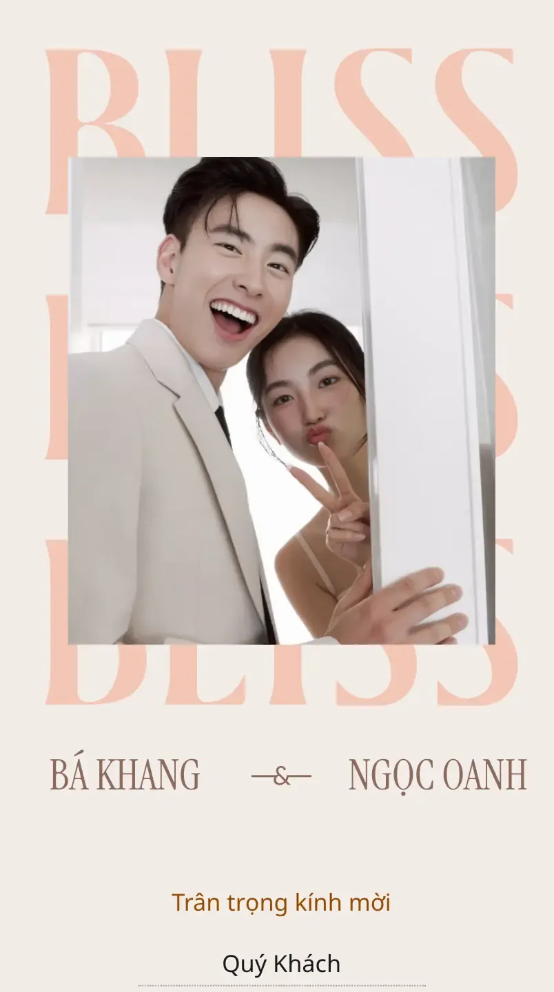 Mẫu thiệp cưới Hồng Hạnh Phúc