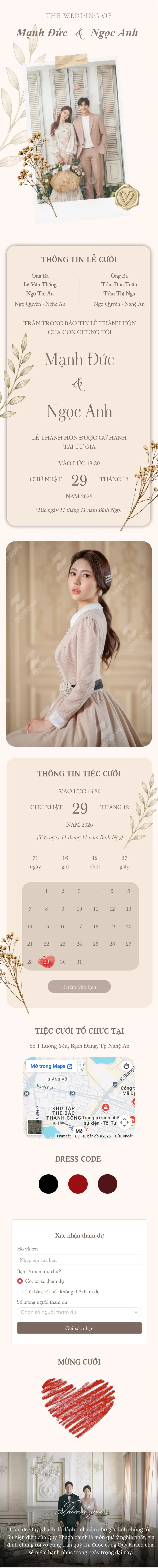 Mẫu thiệp cưới Thanh Lịch Lá Olive