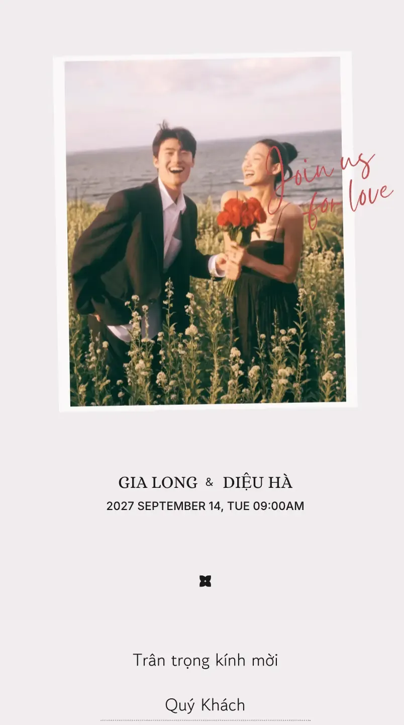 Mẫu thiệp cưới Cánh Đồng Yêu Thương
