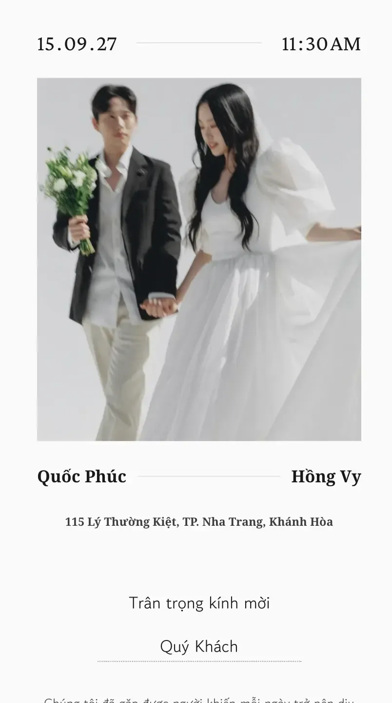 Mẫu thiệp cưới Nét Chữ Tình Nhân